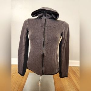 Puma full zip herringbone athletic hoodie size s